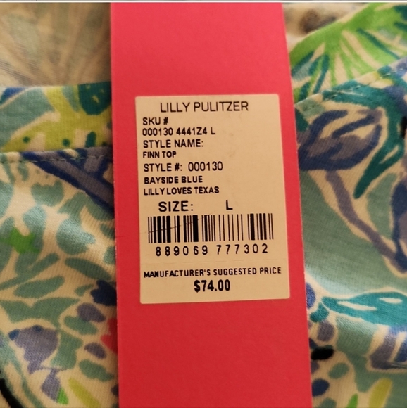 NWT Lilly Pulitzer Finn Top. Size L - Picture 7 of 7